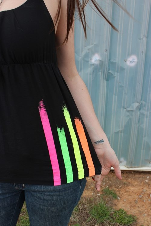 Neon Striped Summer Shirt Tutorial