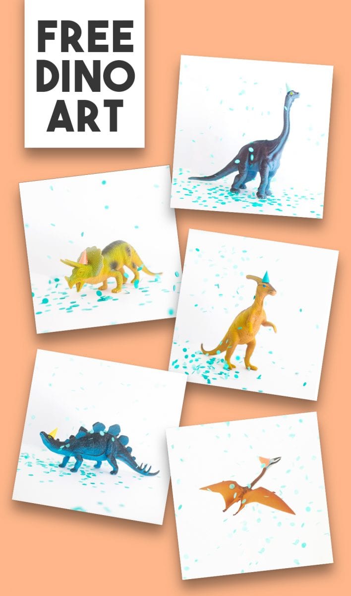 Dinosaur Art for Preschool Kids or Nursery Decor - Shrimp Salad Circus